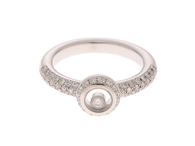 Chopard　ショパール　ハッピーダイヤ 　リング　K18ホワイトゴールド　＃12　ダイヤモンド 　約6.4g　2143100496187　【205】