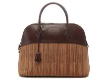 HERMES エルメス ハンドバック ボリード37 ヴィヴラート/カーフ ブラウン/シルバー金具 □F刻印(2002年頃)【472】YK
