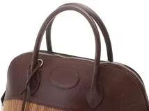 HERMES エルメス ハンドバック ボリード37 ヴィヴラート/カーフ ブラウン/シルバー金具 □F刻印(2002年頃)【472】YK