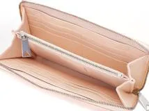 BOTTEGA ボッテガ カセットジップ アラウンド ウォレット ピンクベージュ／ＳＶレザー 214300498365【432】