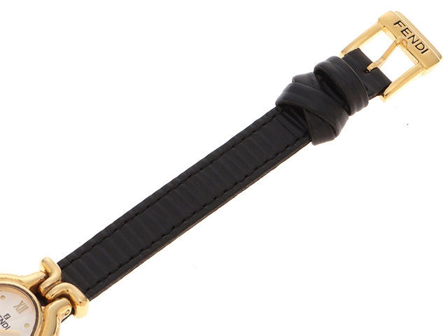 FENDI フェンディ 腕時計 チェンジベルトウォッチ 640L GP/革 シルバーギョーシェ文字盤 クォーツ【472】TS