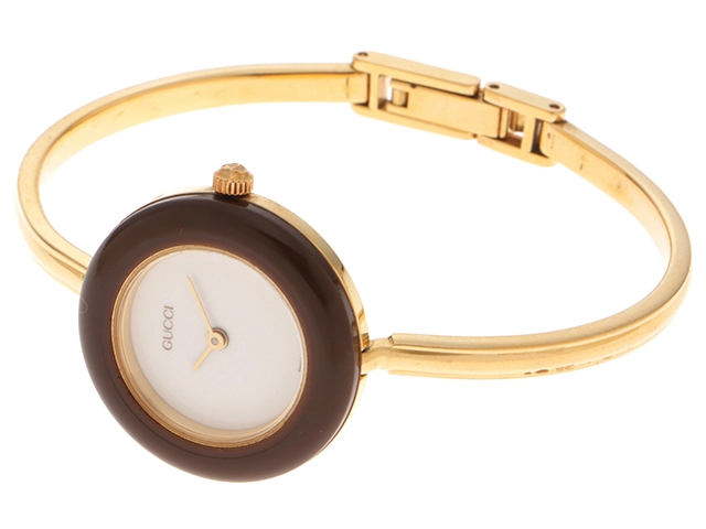 GUCCI グッチ 腕時計 チェンジベゼルウォッチ 11/12.2 GP ホワイト文字盤 クォーツ【472】TS