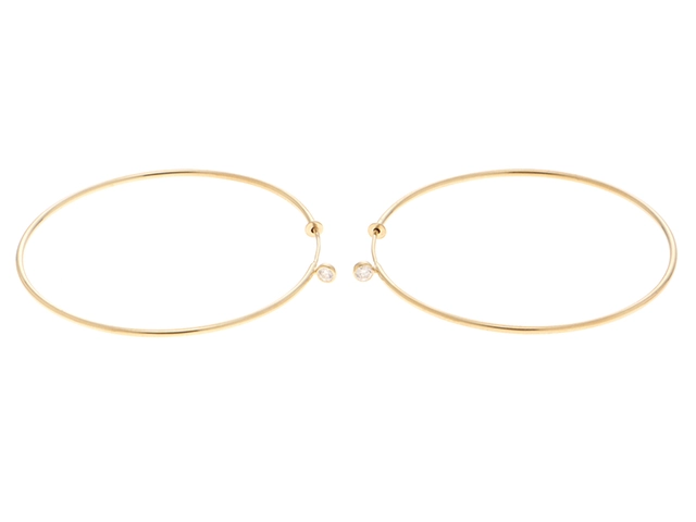 TIFFANY＆CO. ティファニー エルサ・ペレッティ ダイヤモンド フープピアス 60018046 ミディアム K18YG ダイヤモンド0.10ct 重さ約2.7g【472】SJ