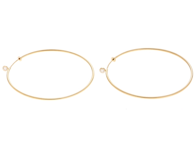 TIFFANY＆CO. ティファニー エルサ・ペレッティ ダイヤモンド フープピアス 60018046 ミディアム K18YG ダイヤモンド0.10ct 重さ約2.7g【472】SJ