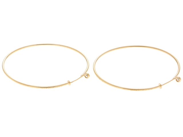 TIFFANY＆CO. ティファニー エルサ・ペレッティ ダイヤモンド フープピアス 60018046 ミディアム K18YG ダイヤモンド0.10ct 重さ約2.7g【472】SJ
