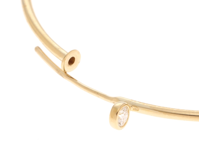 TIFFANY＆CO. ティファニー エルサ・ペレッティ ダイヤモンド フープピアス 60018046 ミディアム K18YG ダイヤモンド0.10ct 重さ約2.7g【472】SJ