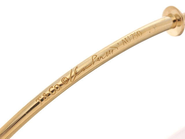 TIFFANY＆CO. ティファニー エルサ・ペレッティ ダイヤモンド フープピアス 60018046 ミディアム K18YG ダイヤモンド0.10ct 重さ約2.7g【472】SJ