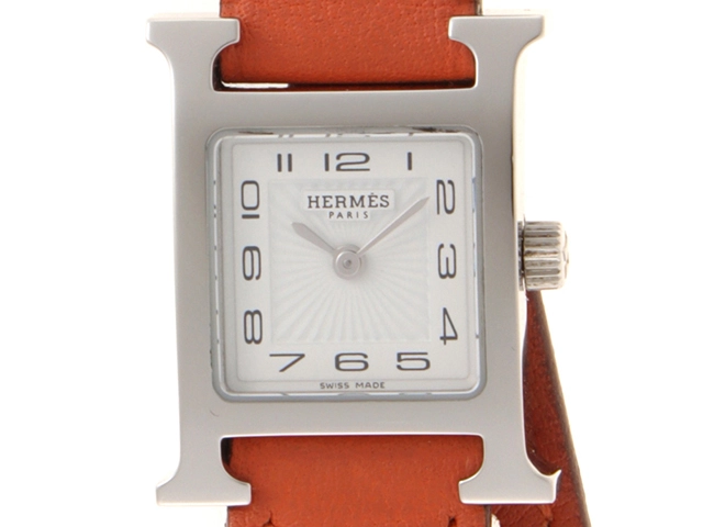 HERMES エルメス Hウォッチ ミニ ドゥブルトゥール HH1.110 SS