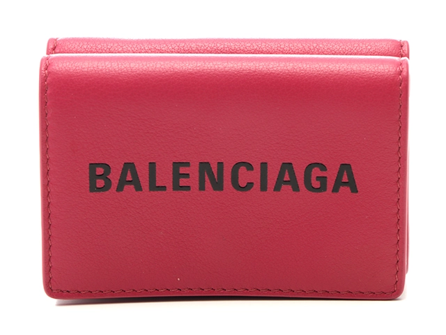 BALENCIAGA　バレンシアガ　エブリティ　ミニウォレット　ピンク/ブラック　516402　2143100501317　【205】
