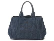 PRADA プラダ B1877B カナパ DENIM カバン トートバッグ ハンドバッグ デニム レディース アヴィオ ブルー カナパＭ　ブルー　2143100503472【208】