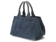 PRADA プラダ B1877B カナパ DENIM カバン トートバッグ ハンドバッグ デニム レディース アヴィオ ブルー カナパＭ　ブルー　2143100503472【208】