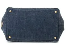 PRADA プラダ B1877B カナパ DENIM カバン トートバッグ ハンドバッグ デニム レディース アヴィオ ブルー カナパＭ　ブルー　2143100503472【208】