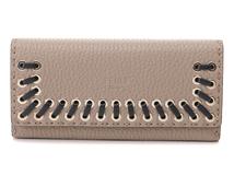 FENDI フェンディ セレリア 長財布 8M0384 グレージュ/ブラック  レザー 【460】2143100503496