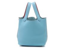 Hermès　エルメス　ハンドバッグ　ピコタンロックPM　エクラ　ブルーノール／ルージュクー　トリヨンクレマンス/スウィフト　シルバー金具　C刻印　2018年頃製造　【471】L