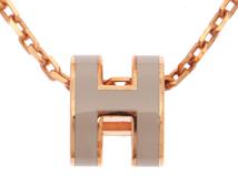 HERMES　エルメス　ポッフアッシュ・ミニネックレス　マロングラセ　ＰＧＧＰ　【432】　2143100504080