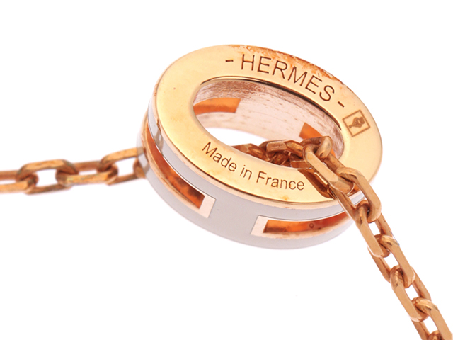 HERMES エルメス ポッフアッシュ・ミニネックレス マロングラセ HERMES エルメス ポッフアッシュ・ミニネックレス マロングラセ