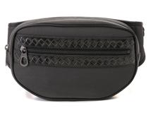 BOTTEGA VENETA　ボッテガ・ヴェネタ　イントレチャート　ベルトバッグ　ナイロン/レザー　グレー/ブラック　550850　メンズ　ウエストバッグ　ボディバッグ　2WAW【431】