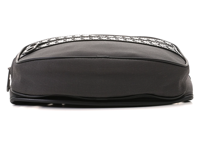 BOTTEGA VENETA　ボッテガ・ヴェネタ　イントレチャート　ベルトバッグ　ナイロン/レザー　グレー/ブラック　550850　メンズ　ウエストバッグ　ボディバッグ　2WAW【431】