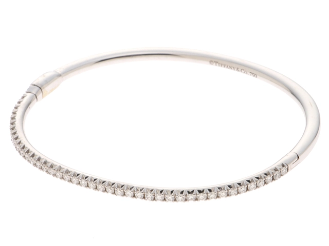 TIFFANY＆CO　ティファニー　メトロ　ヒンジバングル　バングル　K18ホワイトゴールド　ダイヤモンド　11.8g　【471】N　2143100505841