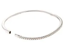 TIFFANY＆CO　ティファニー　メトロ　ヒンジバングル　バングル　K18ホワイトゴールド　ダイヤモンド　11.8g　【471】N　2143100505841