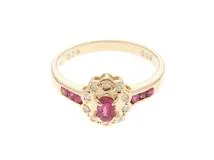 JEWELRY　ジュエリー　リング　K18　R0.28　D0.06　ルビー　ダイヤモンド　約2.7g　#11 2143100505865【208】