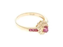 JEWELRY　ジュエリー　リング　K18　R0.28　D0.06　ルビー　ダイヤモンド　約2.7g　#11 2143100505865【208】