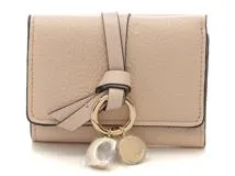 Chloe クロエ Alphabetミニトリフォールドウォレット 3つ折り財布 CHC21WP946F576J5 セメントピンク/GP レザー 【460】2143100506107