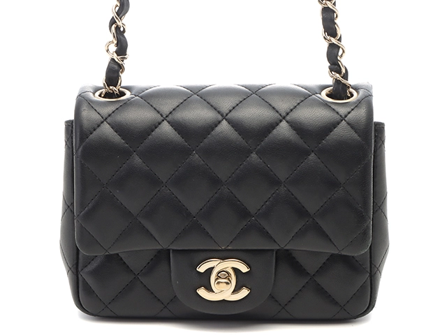 CHANEL　シャネル　ミニマトラッセ17　A35200　チェーンショルダー　ブラック　ゴールド金具　 ラムスキン　【432】2143100507128