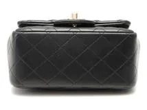 CHANEL　シャネル　ミニマトラッセ17　A35200　チェーンショルダー　ブラック　ゴールド金具　 ラムスキン　【432】2143100507128