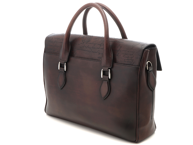 ベルルッティ　エミーオ　カリグラフィ　ショルダー　ブリーフケース　ダークブラウン Berluti】ベルルッティ『エミーオ カリグラフィ ブリーフケース