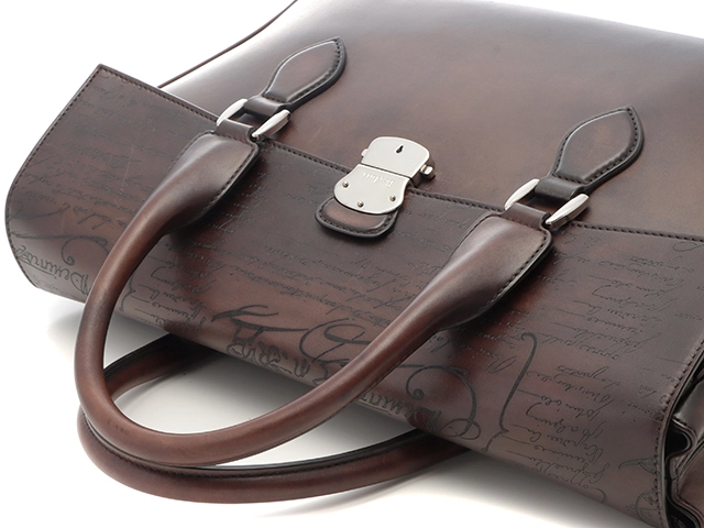BERLUTI　ベルルッティ　エミーオ　スクリット　　カリグラフィ　ブリーフケース　ブラウン　ヴェネ【471】IK