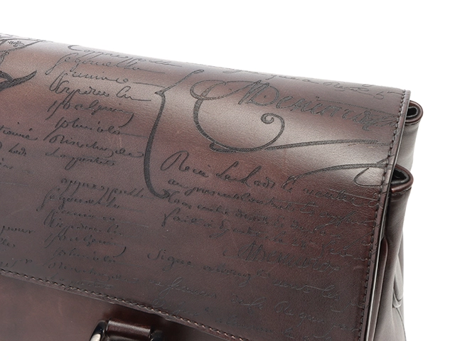 BERLUTI　ベルルッティ　エミーオ　スクリット　　カリグラフィ　ブリーフケース　ブラウン　ヴェネ【471】IK