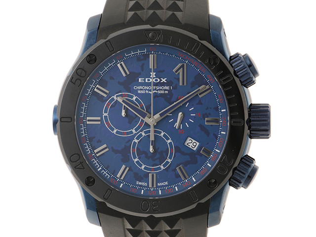 新品未使用品 ピッピシック ブラックダイヤモンド エストネーション別注 37 EDOX エドックス クロノオフショア1 クロノグラフ スペシャル