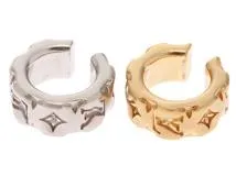 LOUIS VUITTON ルイヴィトン イヤーカフ･ピロー ナノグラム メタル ゴールド/シルバー M00814 2143100509986 【432】