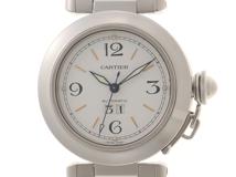 Cartier カルティエ 男女兼用 オートマチック パシャC ビッグデイト W31044M7 ホワイト文字盤 SS【472】HK