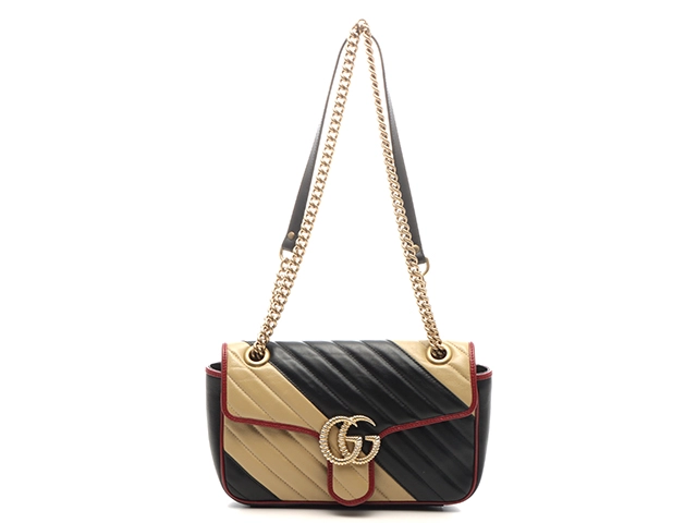 GUCCI グッチ GGマーモント キルティングバイカラーチェーン