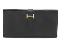 HERMES　エルメス　ベアンスフレ　ブラック/GP　ヴォーエプソン　C刻印　長財布　2143100512344【207】
