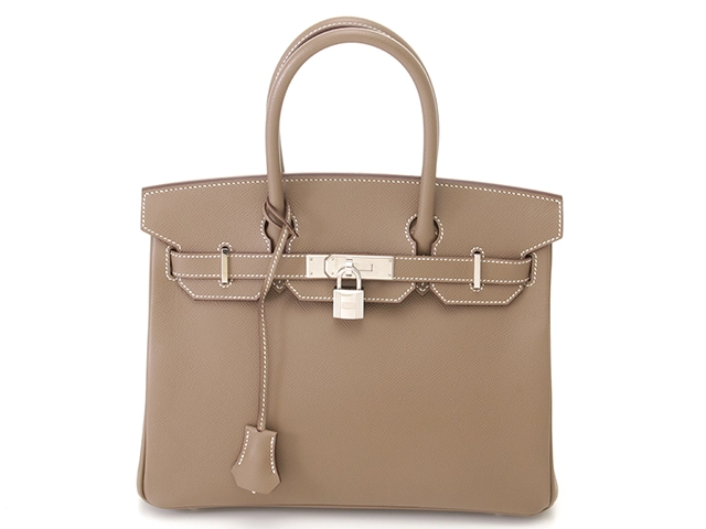 HERMES エルメス バーキン30 エトープ シルバー金具 ハンドバッグ