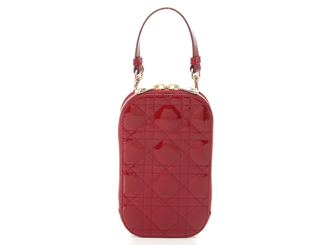 DIOR ディオール LADY DIOR フォンホルダー レッド Dior ディオール レディディオールフォンホルダー レッド/GP
