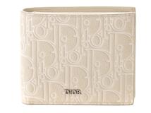 Dior ディオール 二つ折り財布 ディオール グラビティ アウトライン レザー ベージュ カーフ【473】