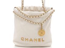 CHANEL シャネル　CHANEL22 ミニハンドバッグ ホワイト/ＧＰ シャイニーカーフ　AS3980　2143100514515　【437】