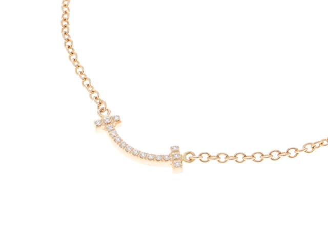 ミ*ト様 Tiffany&Co/ティファニー ダイヤ入りスマイルブレスレット 美 TIFFANY&Co. ティファニー Tスマイル ブレスレット 18金 K18
