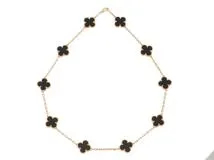 VanCleef & Arpels ヴァンクリーフ&アーペル ヴィンテージアルハンブラネックレス VCARA42700 K18イエローゴールド/10Pオニキス 2019年正規品【472】SJ