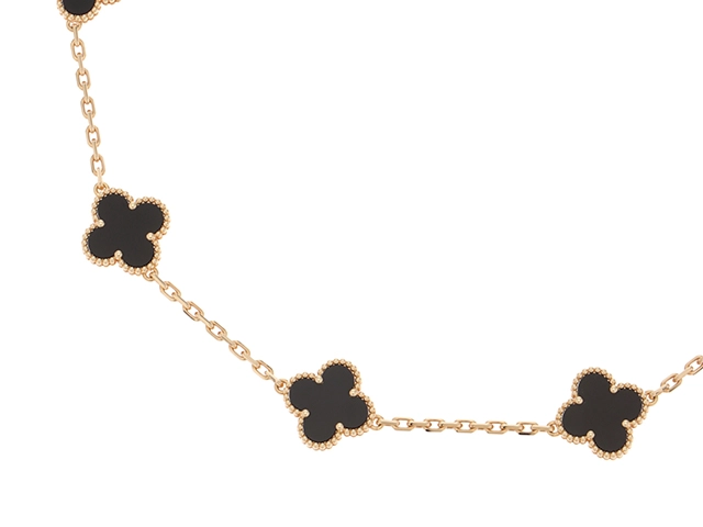 VanCleef & Arpels ヴァンクリーフ&アーペル ヴィンテージアルハンブラネックレス VCARA42700 K18イエローゴールド/10Pオニキス 2019年正規品【472】SJ