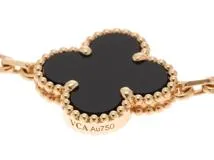 VanCleef & Arpels ヴァンクリーフ&アーペル ヴィンテージアルハンブラネックレス VCARA42700 K18イエローゴールド/10Pオニキス 2019年正規品【472】SJ