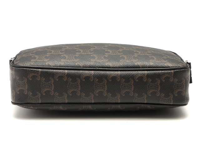 CELINE　セリーヌ　トリオンフ　ミディアムメッセンジャーバッグ　197202　ブラック／ダークブラウ　【434】2143100516090