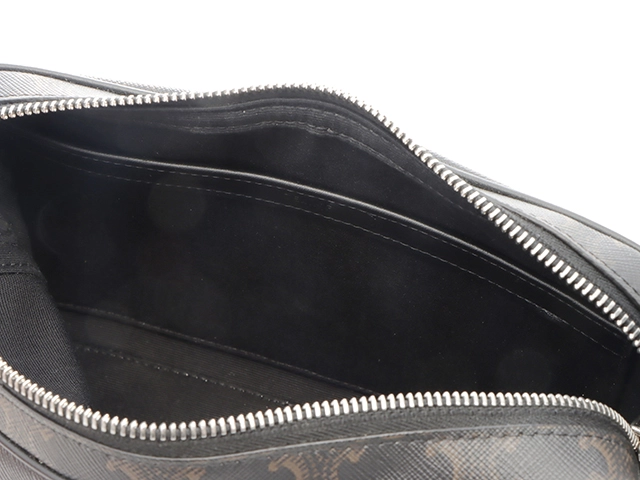 CELINE　セリーヌ　トリオンフ　ミディアムメッセンジャーバッグ　197202　ブラック／ダークブラウ　【434】2143100516090