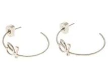 LOEWE ロエベ フープ アナグラム ピアス ステンレス シルバー 【472