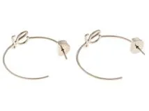 LOEWE ロエベ フープ アナグラム ピアス ステンレス シルバー 【472