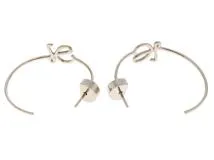 LOEWE ピアス シルバー 付属品あり LOEWE ロエベ フープ アナグラム ピアス ステンレス シルバー 【472